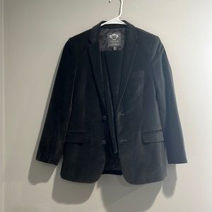 Appaman charcoal gray velvet suit size 14